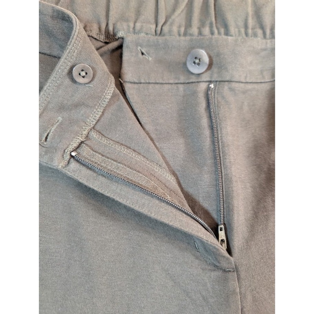 Eileen Fisher Petite Olive Green Organic Cotton Blend Pants  Cropped PL‎ - Picture 3 of 8
